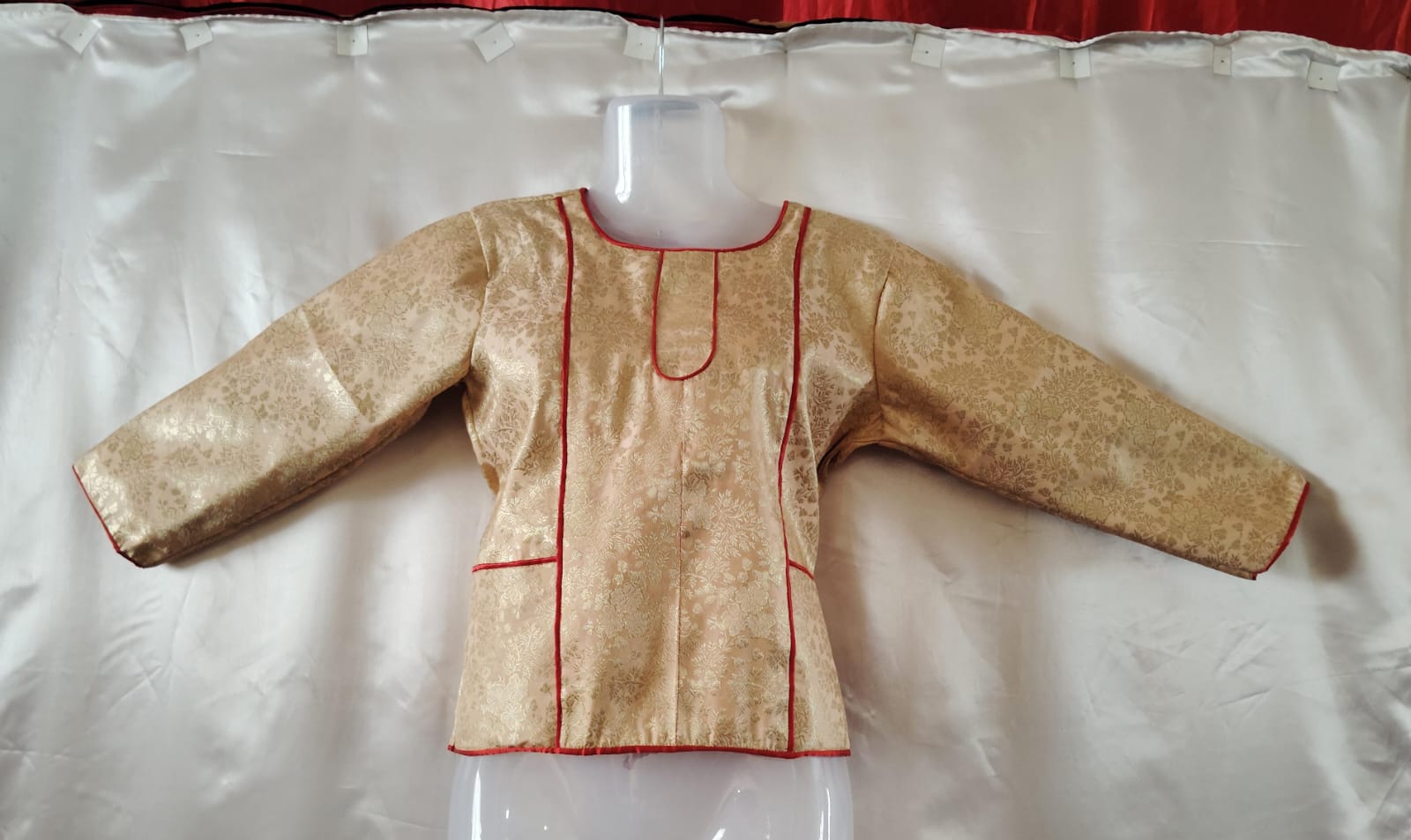 Oppana Top — Gold & Red - Costume rental at Chithira CreationZ Bangalore